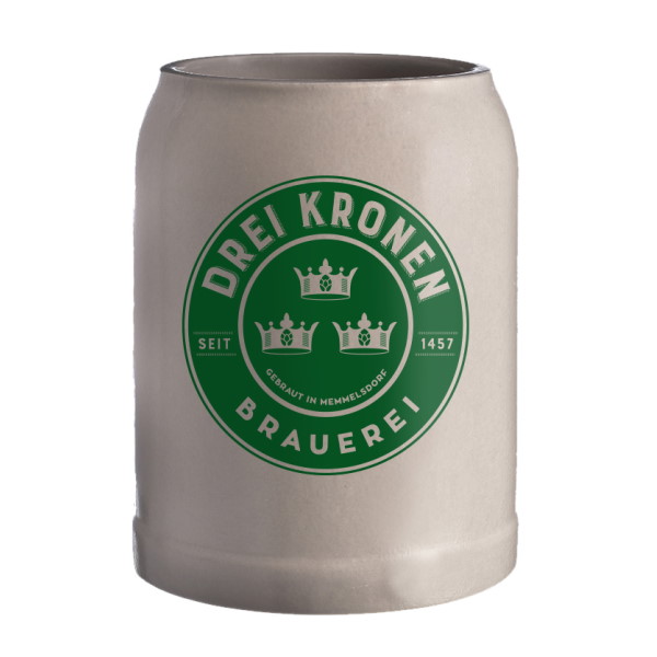 Fränkischer Steinzeug Bierkrug - Brauerei Drei Kronen