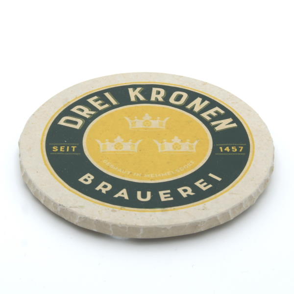 Handgefertigter Naturstein Untersetzer "Brauerei Drei Kronen"